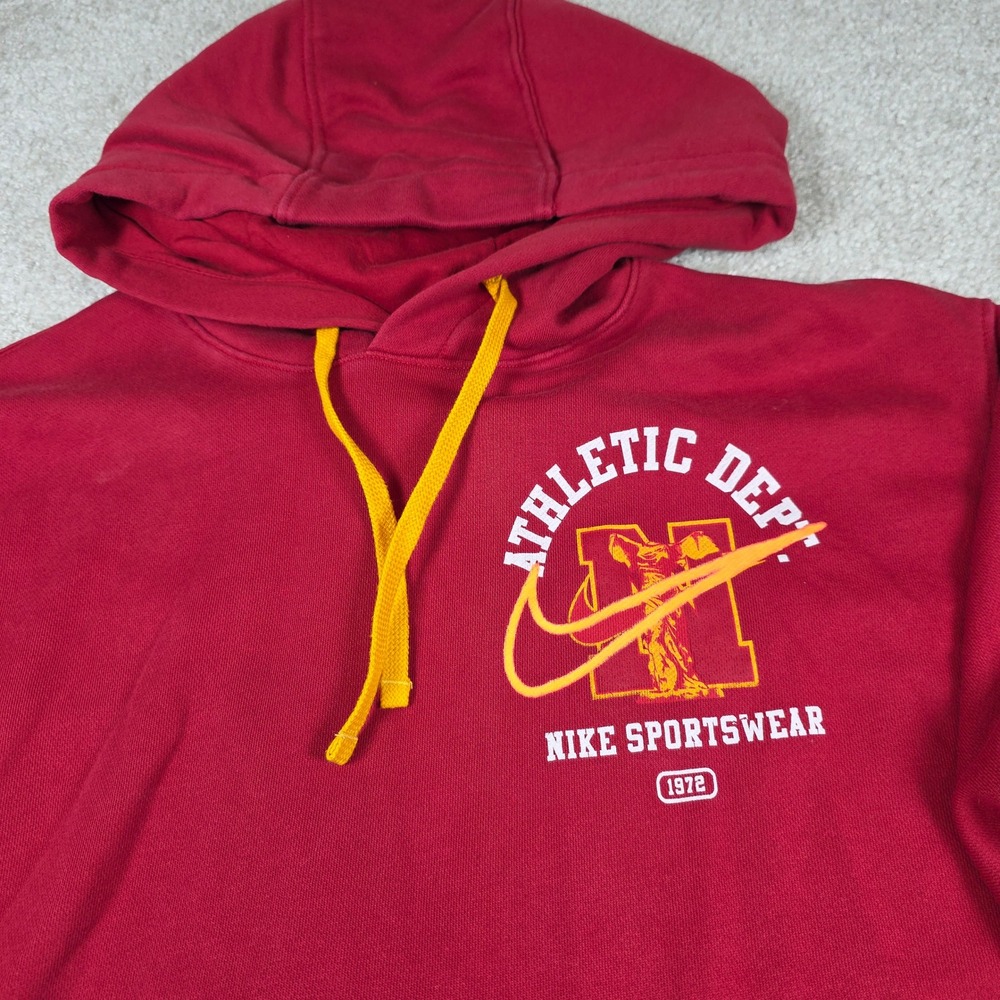 Nike Sportswear Athletic Dept 1972 Hoodie Mens XL‎ Red Gold Heritage Pullover